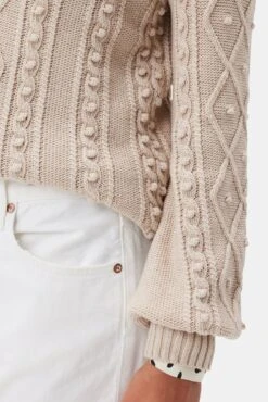 Faedra Organic Cotton Sweater - Oat -AGOLDE Style 10303 Faedra Cotton Oat 5