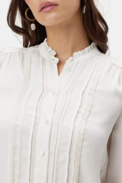 Charlotte Blouse - Ivory -AGOLDE Style 10310 LS Charlotte Novelty Ivory 4