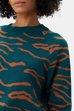 Avila Organic Cotton Sweater - Green Rust