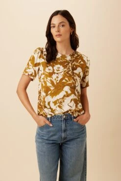 Odilia Tencel Twill Blouse - Pasadena Gold