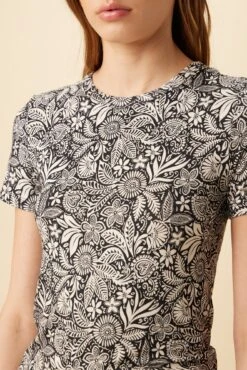 Eleanor Viscose Knit Tee - Nina Black -AGOLDE Style 10340 Eleanor Nina Black 4