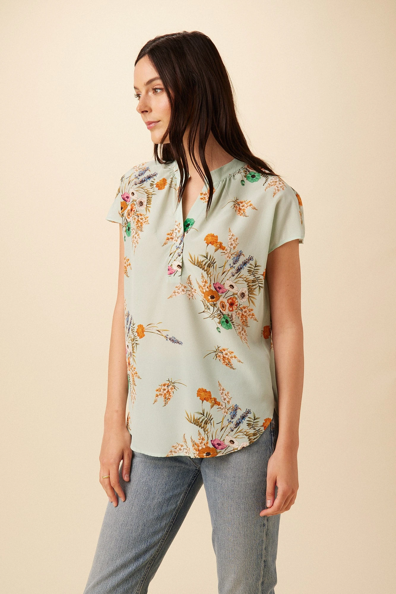 Renata Washable Silk Blouse - Cannes Floral 2 Renata Washable Silk Blouse - Cannes Floral - Image 2