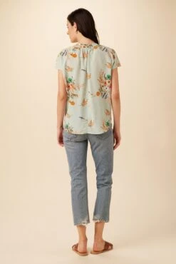 Renata Washable Silk Blouse - Cannes Floral 6 Renata Washable Silk Blouse - Cannes Floral -AGOLDE Style 1068 Renata Cannes Floral 3