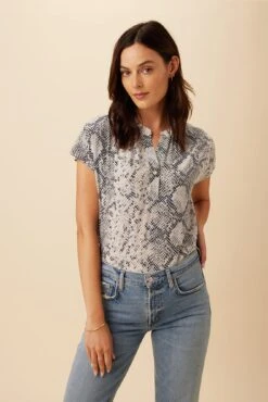 Renata Washable Silk Blouse - Serpentine