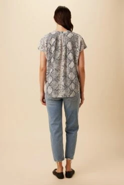 Renata Washable Silk Blouse - Serpentine -AGOLDE Style 1068 Renata Serpentine 3