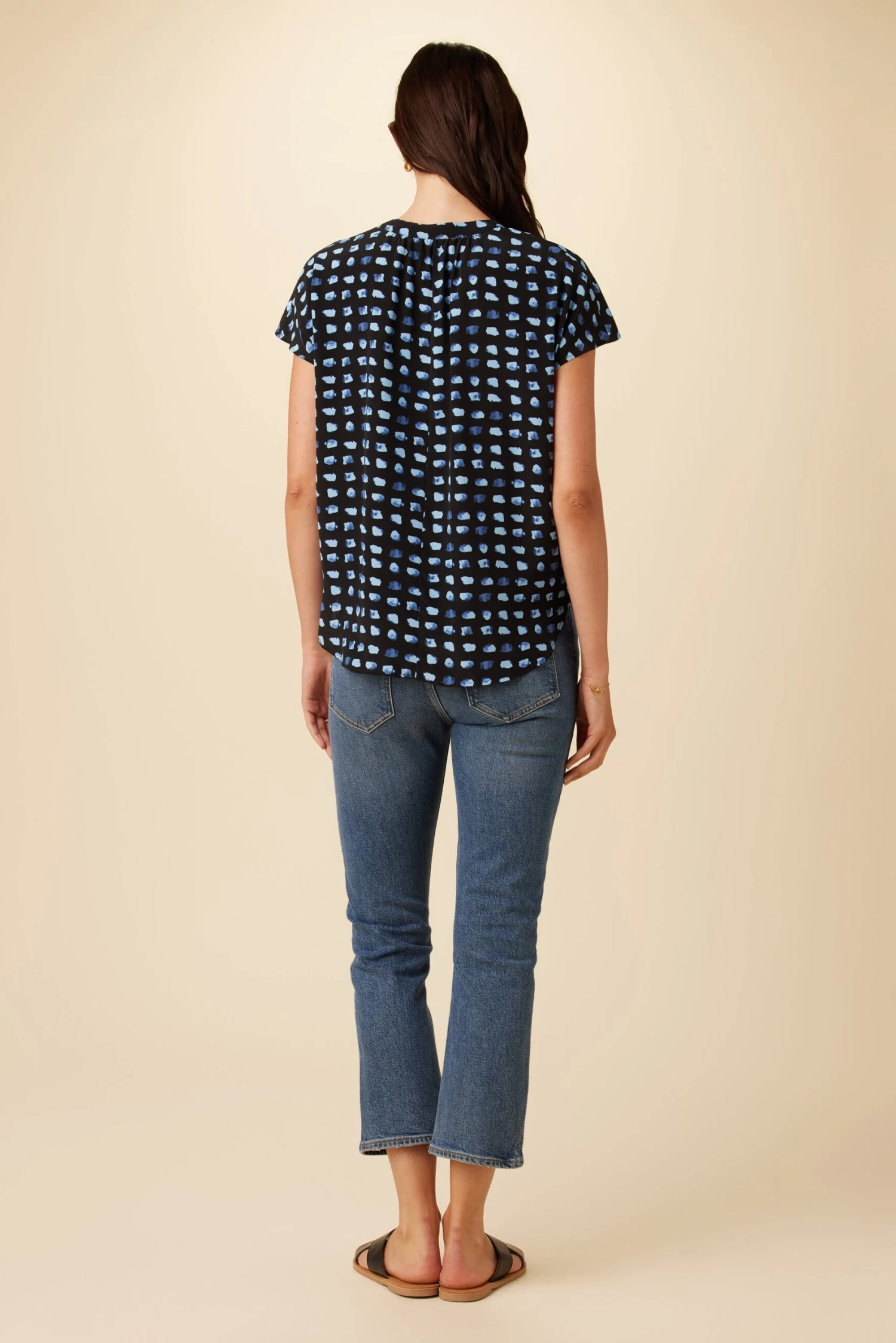 Renata Washable Silk Blouse - Squared Up Black 3 Renata Washable Silk Blouse - Squared Up Black - Image 3