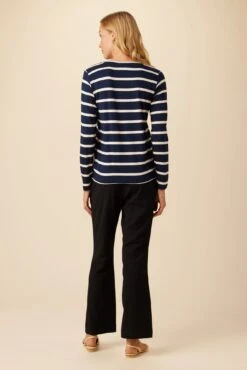 Berkeley Long Sleeve Dream Knit Tee - Navy White Stripe -AGOLDE Style 108 LS Berkeley Navy White Stripe 3