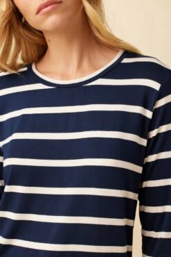 Berkeley Long Sleeve Dream Knit Tee - Navy White Stripe -AGOLDE Style 108 LS Berkeley Navy White Stripe 4