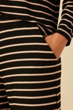 Lark Dream Knit Pajama Pants - Harbor Black And Soft Pink -AGOLDE Style 10 0236 Lark Harbor Black and Soft Pink 5