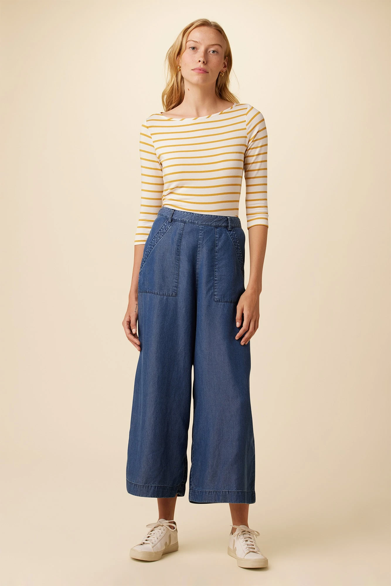 Gracie Eco Chambray Pant - Indigo 1 Gracie Eco Chambray Pant - Indigo