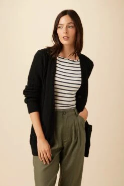 Astra Organic Cotton Cardigan - Black