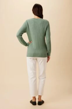 Astra Organic Cotton Cardigan - Blue Green -AGOLDE Style 1552 Astra Blue Green 3