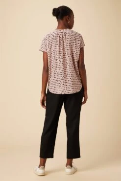 Renata Washable Silk Blouse - Valencia Dot Pink -AGOLDE Style 15 1068 Renata Silk Valencia Dot 3