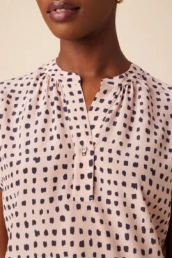 Renata Washable Silk Blouse - Valencia Dot Pink -AGOLDE Style 15 1068 Renata Silk Valencia Dot 4