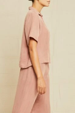 Monroe Cottonseed Cupro Pajama Top - Quartz -AGOLDE Style 211013 AV October ECOMM 0221MonroePJTopQuartzCupro 6321 4e3d6b57 c8f3 4fb2 bdbd 117b0769c086