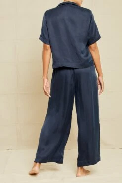 Mabel Cottonseed Cupro Pajama Pants - Navy -AGOLDE Style 211013 AV October ECOMM 0222MabelNavy 5250 6b41cd0f 4303 4e54 ae6d b512a60d6cdb