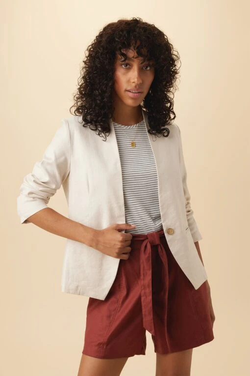 Meredith Femme Fête Blazer - Natural -AGOLDE Style 22 7930 Meredith Natural 1