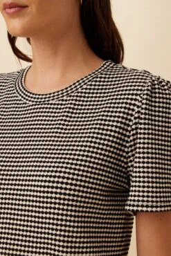 Odilia Scallop Knit Tee - Natural Black -AGOLDE Style 2304 SS Scalloped Odilia Natural Black 4