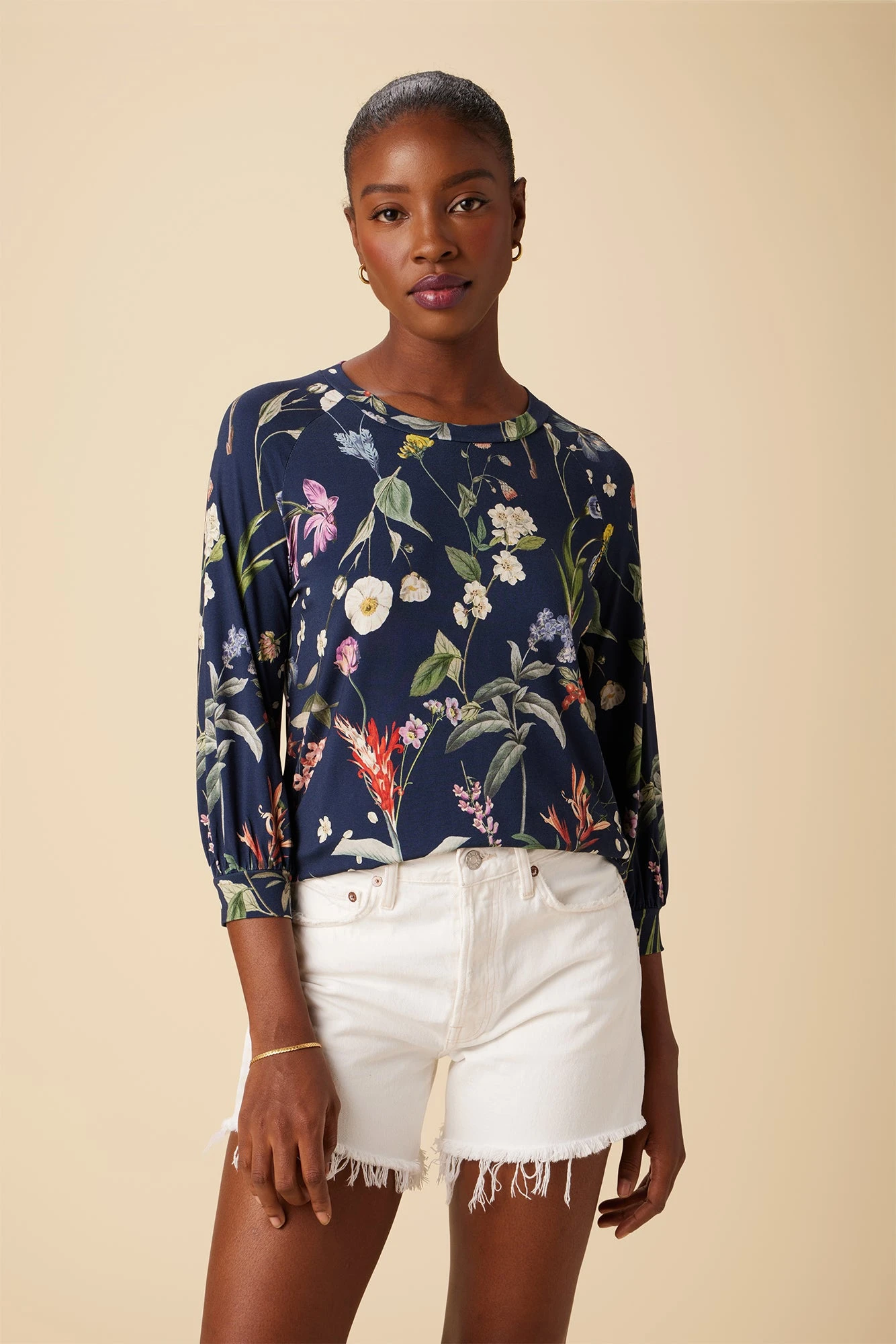 Issa Viscose Knit Tee - Gemini Navy 1 Issa Viscose Knit Tee - Gemini Navy