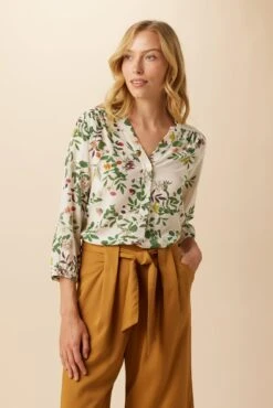 Amy Washable Silk Blouse - Silverwood Floral
