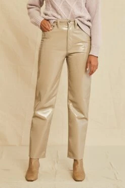 AGOLDE Recycled Leather 90s Pinch Waist Jean - Quail Patent