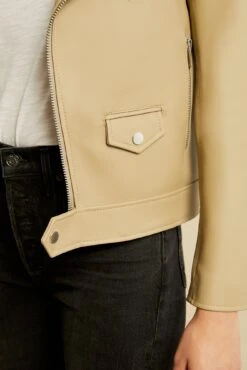 Deadwood River Cactus Leather Jacket - Beige -AGOLDE Style 3RDPA6001BEIGE River Cactus Leather Beige 4984 Web