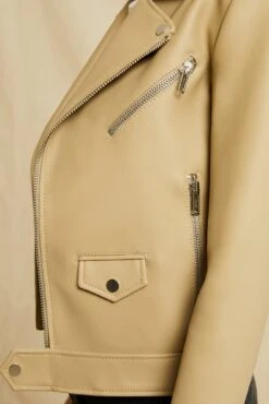 Deadwood River Cactus Leather Jacket - Beige -AGOLDE Style 3RDPA6001BEIGE River Cactus Leather Beige 4988 Web