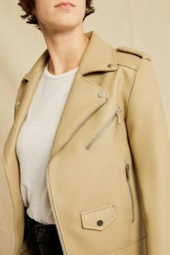 Deadwood River Cactus Leather Jacket - Beige -AGOLDE Style 3RDPA6001BEIGE River Cactus Leather Beige 4991 Web