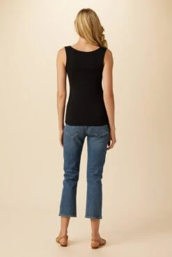 Iris Dream Knit Tank - Black 6 Iris Dream Knit Tank - Black -AGOLDE Style 4012 Iris Scoop Neck Tank Black 3