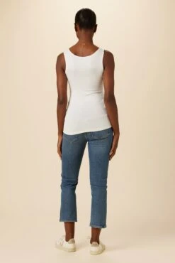 Iris Dream Knit Tank - White -AGOLDE Style 4012 Iris Scoop Neck Tank White 3