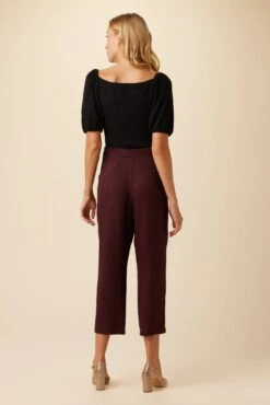Anissa Tencel Twill Pant - Wine 8 Anissa Tencel Twill Pant - Wine -AGOLDE Style 4104R1 Anissa Tencel Wine 3