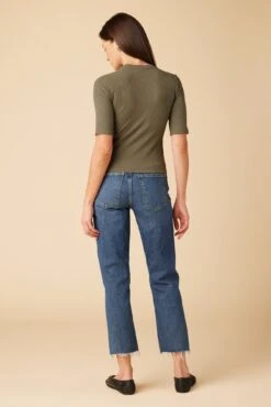 Jane Paris Rib Top - Calla Green -AGOLDE Style 6 Jane Calla Green 3