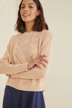 Idelisa Organic Cotton Sweater - Champagne - ReAmour