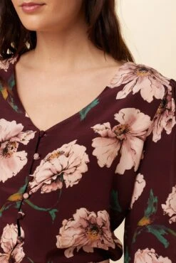 Heidi Washable Silk Blouse - Paysage Sepia -AGOLDE Style 7904 Heidi Paysage Sepia 4