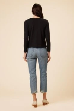 Minna Sweater Knit Cardigan - Black -AGOLDE Style 7924 Minna Black 3