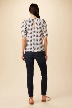 Sylvia Washable Silk Blouse - Squared Up White -AGOLDE Style 7935 Sylvia Silk Squared Up White 3