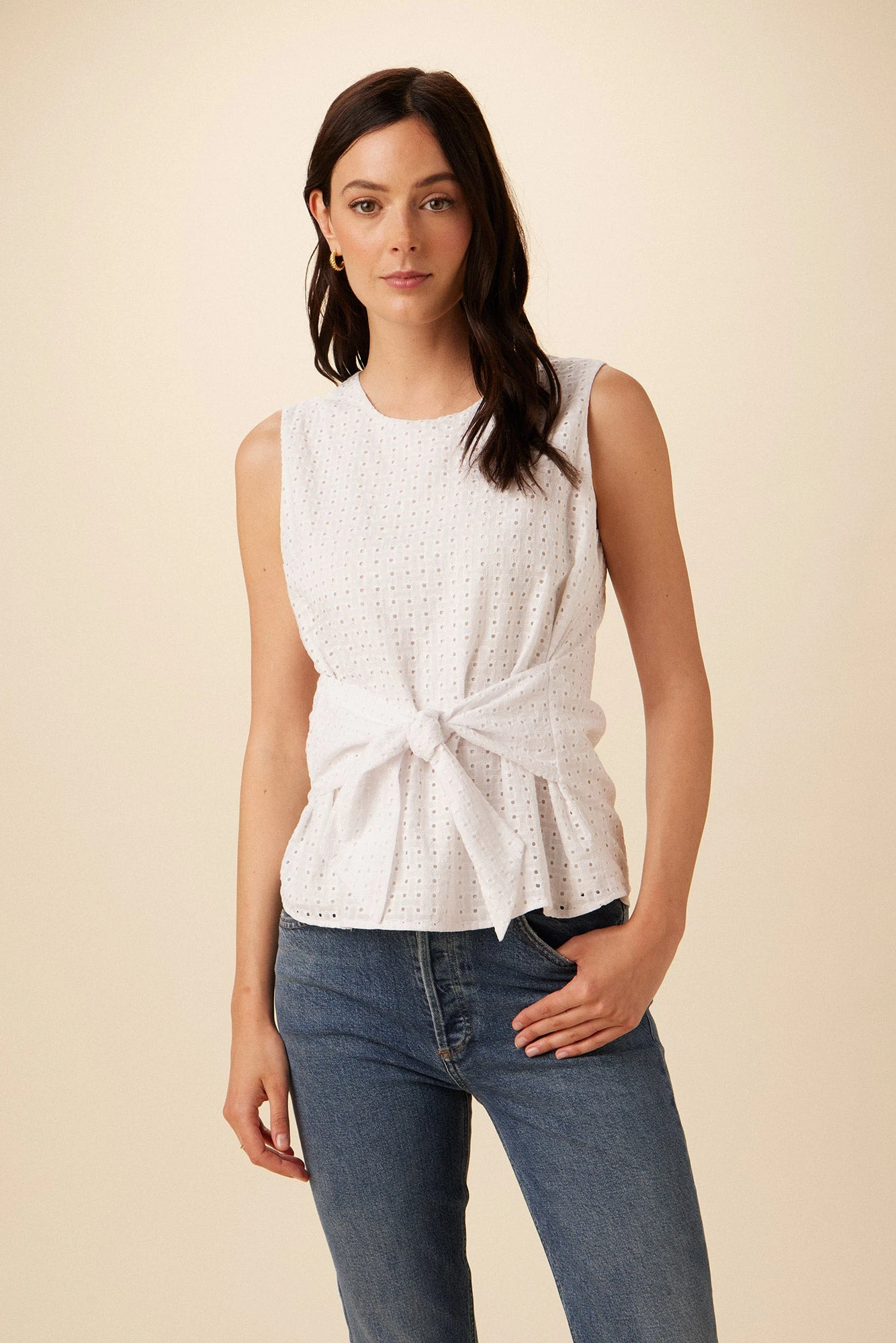 Ryan Upcycled Cotton Top - White 1 Ryan Upcycled Cotton Top - White