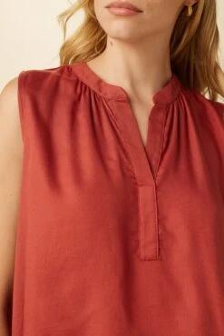 Alicia Tencel Blouse - Red Clay -AGOLDE Style 7976 Alicia Red Clay 4