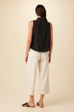 Leyna Washable Silk Blouse - Black -AGOLDE Style 7983 Leyna Black 3