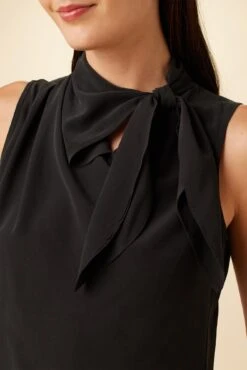 Leyna Washable Silk Blouse - Black -AGOLDE Style 7983 Leyna Black 4