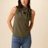 Leyna Washable Silk Blouse - Olive