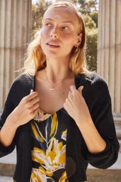 Caroline Organic Cotton Cardigan - Black 8 Caroline Organic Cotton Cardigan - Black -AGOLDE Style 8111 Caroline Black 11422