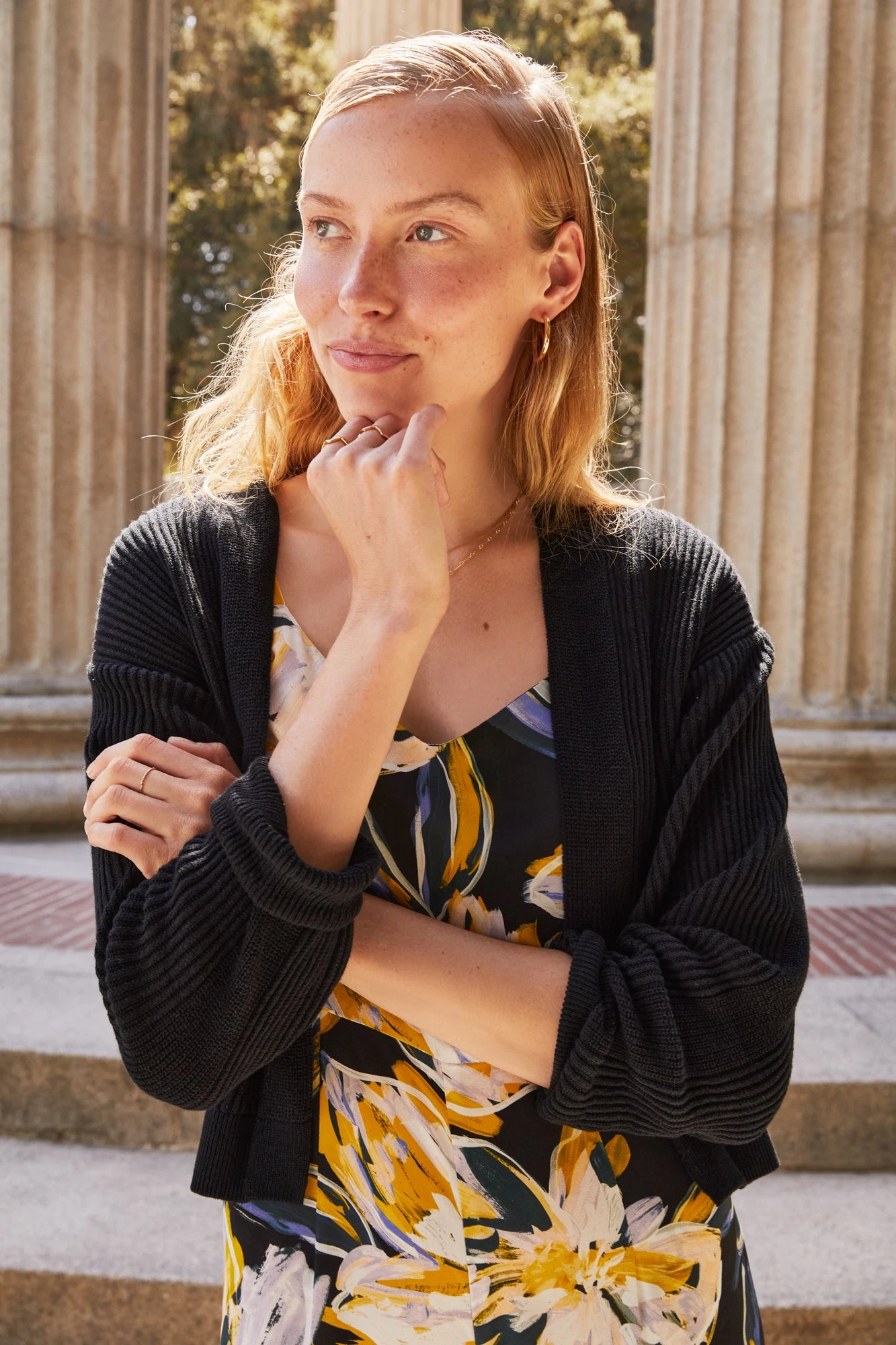 Caroline Organic Cotton Cardigan - Black 2 Caroline Organic Cotton Cardigan - Black - Image 2