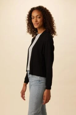 Caroline Organic Cotton Cardigan - Black 9 Caroline Organic Cotton Cardigan - Black -AGOLDE Style 8111 Caroline Black 2