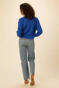 Caroline Organic Cotton Cardigan - Lapis -AGOLDE Style 8111 Caroline Lapis 3