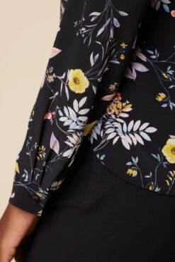 Kaya Washable Silk Blouse - French Jardin Black -AGOLDE Style 8509 Kaya French Jardin Black 5