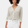 Kaya Washable Silk Blouse - Doucet Dot Ivory