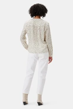 Kaya Washable Silk Blouse - Doucet Dot Ivory -AGOLDE Style 8509 Kaya Silk Doucet Dot Ivory 3