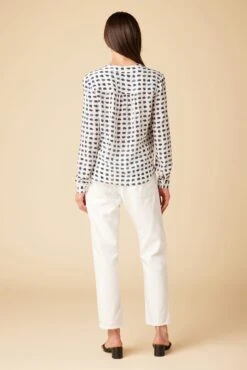 Kaya Washable Silk Blouse - Squared Up White -AGOLDE Style 8509 Kaya Squared Up White 3