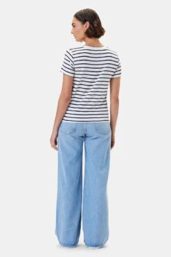 Berkeley Dream Knit Tee - Marine Stripe -AGOLDE Style 9493 Berkeley Marine Stripe 3